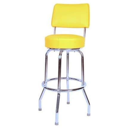 Richardson Seating Corp Richardson Seating Corp 1957YEL-24 1957- 24 in. Floridian Swivel Counter Stool; Yellow;  - Chrome 1957YEL-24